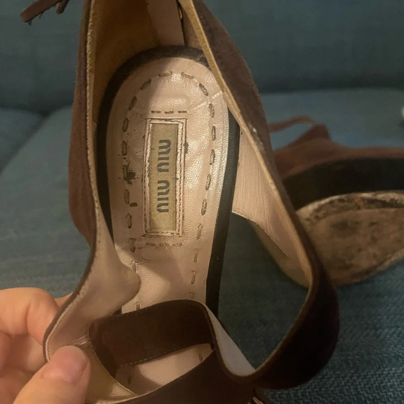 Miu Miu Dark Brown Strappy Heels - Picture 10 of 11